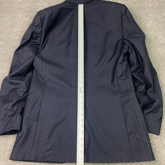 Brooks Brothers Madison Blazer Sport Coat Men's 40L Navy Blue Pinstripe Barberis - Picture 15 of 16